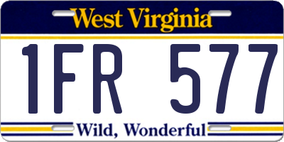 WV license plate 1FR577