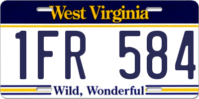 WV license plate 1FR584