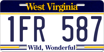 WV license plate 1FR587