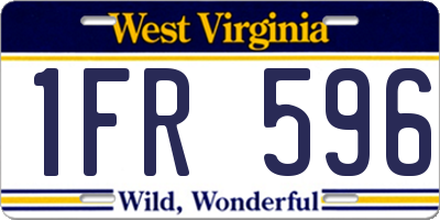 WV license plate 1FR596