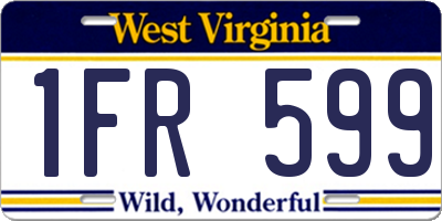 WV license plate 1FR599