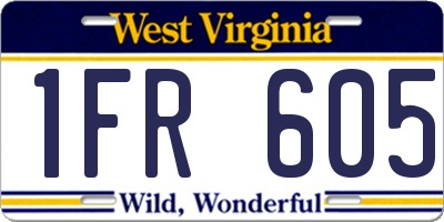 WV license plate 1FR605
