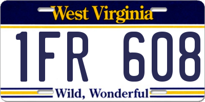 WV license plate 1FR608