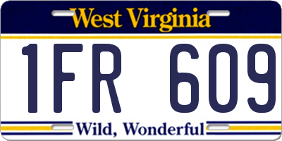 WV license plate 1FR609