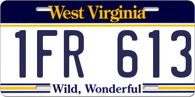 WV license plate 1FR613
