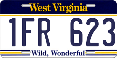 WV license plate 1FR623