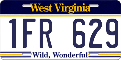WV license plate 1FR629