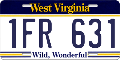 WV license plate 1FR631