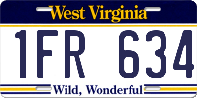 WV license plate 1FR634