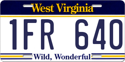 WV license plate 1FR640