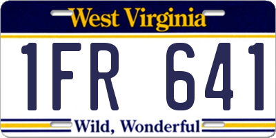 WV license plate 1FR641