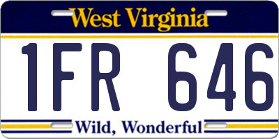 WV license plate 1FR646