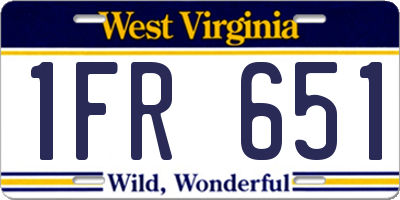 WV license plate 1FR651