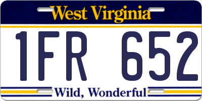 WV license plate 1FR652