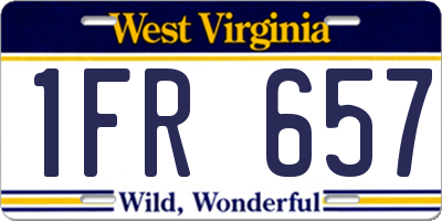 WV license plate 1FR657