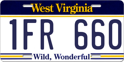 WV license plate 1FR660