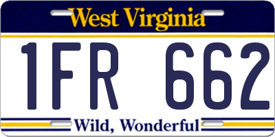 WV license plate 1FR662