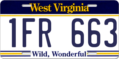 WV license plate 1FR663