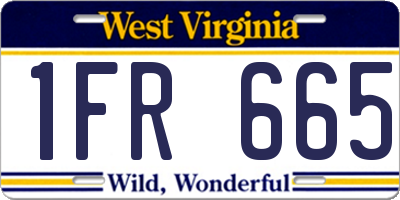 WV license plate 1FR665