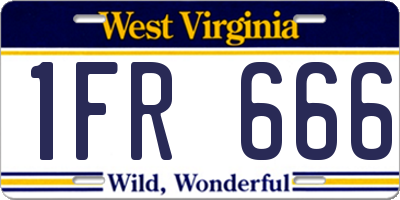 WV license plate 1FR666