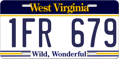 WV license plate 1FR679