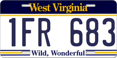 WV license plate 1FR683