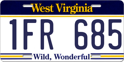 WV license plate 1FR685