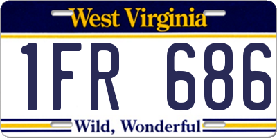 WV license plate 1FR686