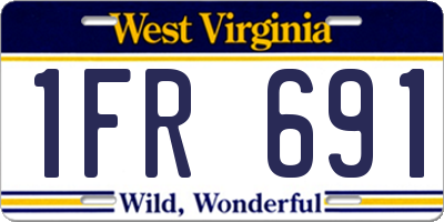 WV license plate 1FR691