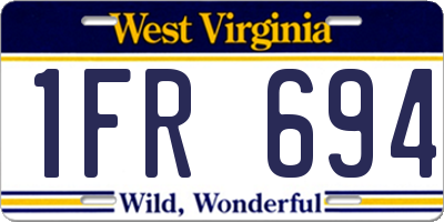 WV license plate 1FR694