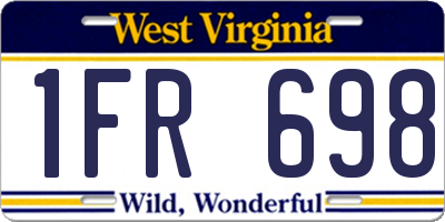 WV license plate 1FR698