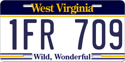 WV license plate 1FR709