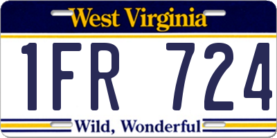 WV license plate 1FR724