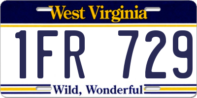 WV license plate 1FR729