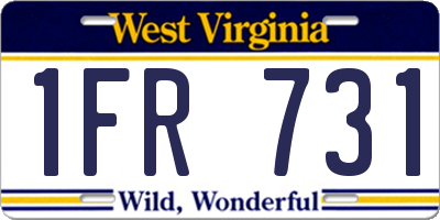 WV license plate 1FR731