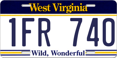 WV license plate 1FR740