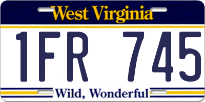 WV license plate 1FR745