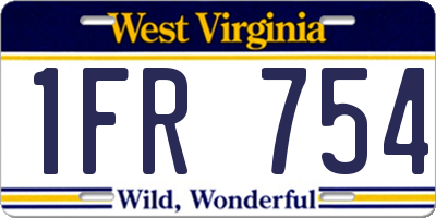 WV license plate 1FR754