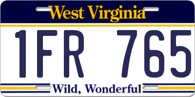 WV license plate 1FR765