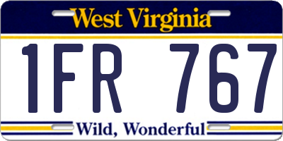 WV license plate 1FR767