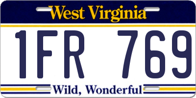 WV license plate 1FR769