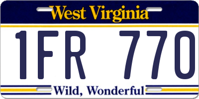 WV license plate 1FR770