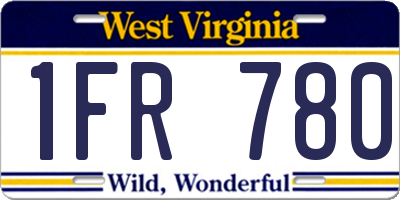 WV license plate 1FR780