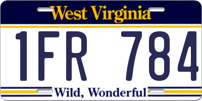 WV license plate 1FR784