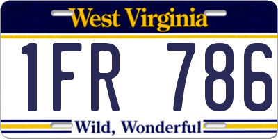 WV license plate 1FR786