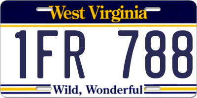 WV license plate 1FR788