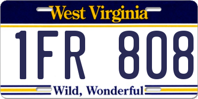 WV license plate 1FR808