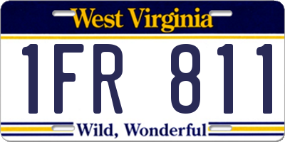 WV license plate 1FR811