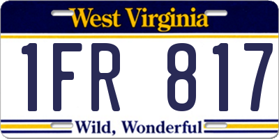 WV license plate 1FR817