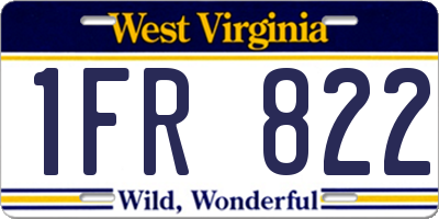 WV license plate 1FR822